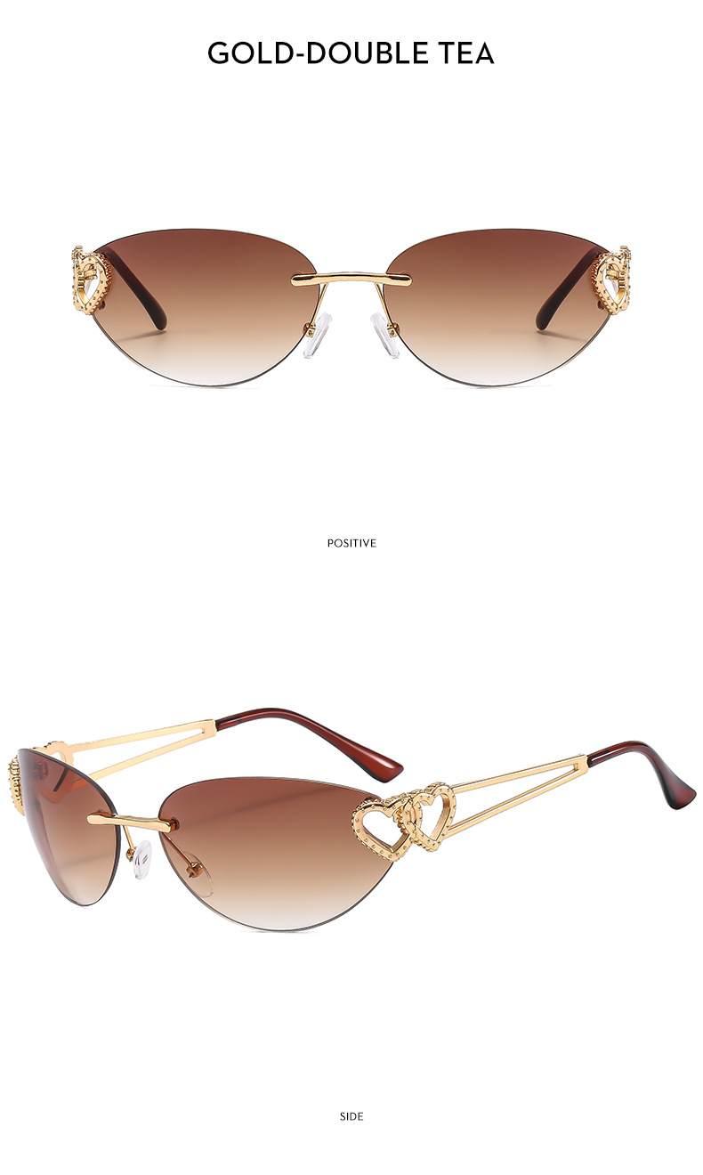 Solid Color Pattern Women's Gender Hip-Hop, Modern Style Style Hip-Hop Modern Style Solid Color PC UV400 Protection Special-Shaped Mirror Frameless Women's Sunglasses