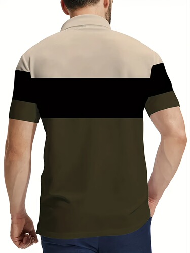 Summer Casual Short Sleeve Polo 1pc Men's Summer Casual