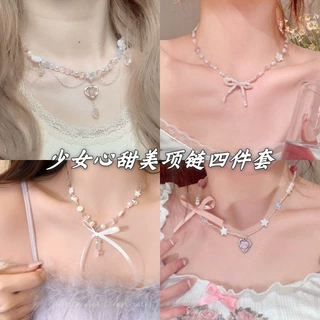 星星五角星爱心项链清新甜美仙女风锁骨链小众高级气质百搭项饰女