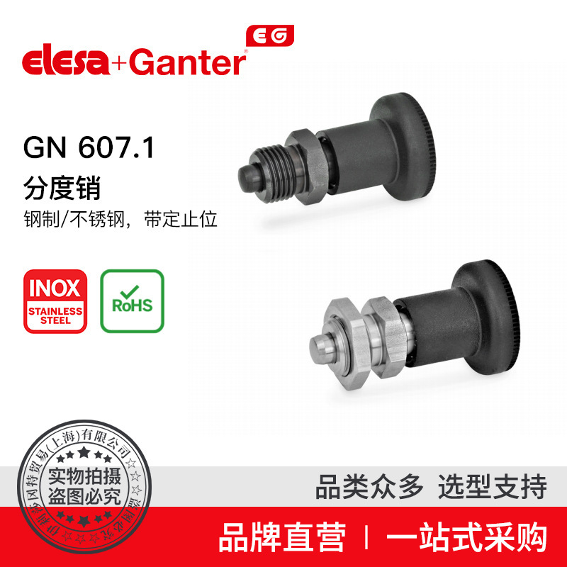 Elesa Ganter伊莉莎冈特 GN 607.1 分度销 不锈钢 带定止位