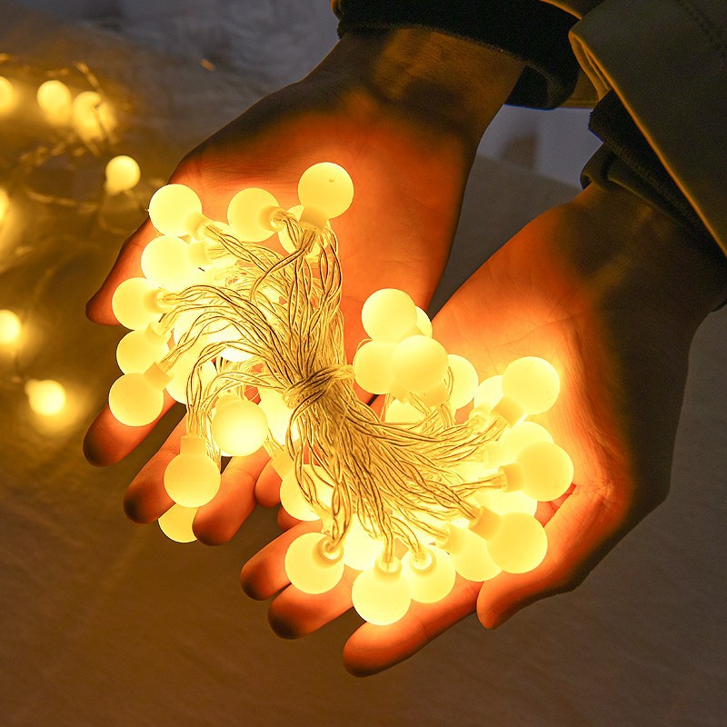 Árbol de Navidad luz decorativa cálida lámpara de alambre de cobre blanco cálido caja de batería de luz cálida CADENA DE LUZ DE Navidad amarillo material de DIY