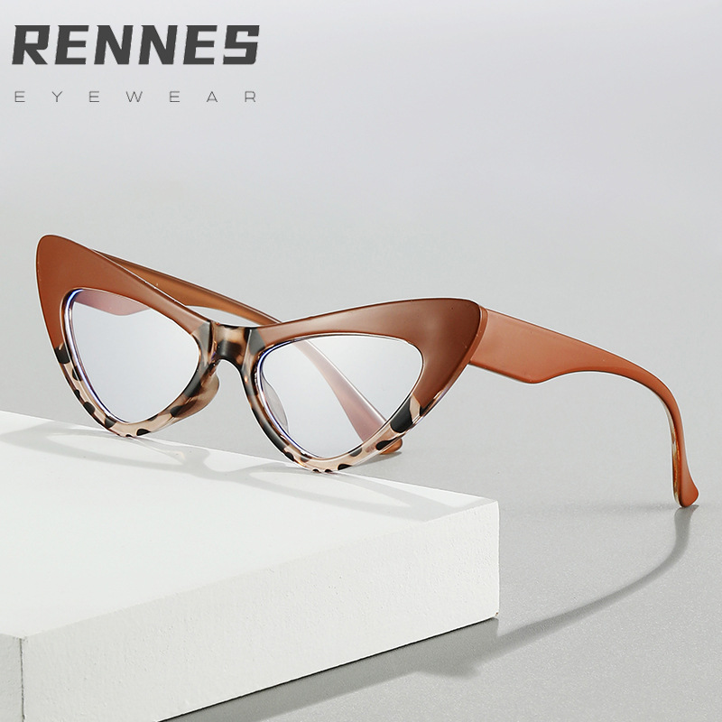 2022 nuevo ojo de gato gafas lisas de moda europea y americana Anti-azul gafas de luz personalizada gafas de diseño original 066