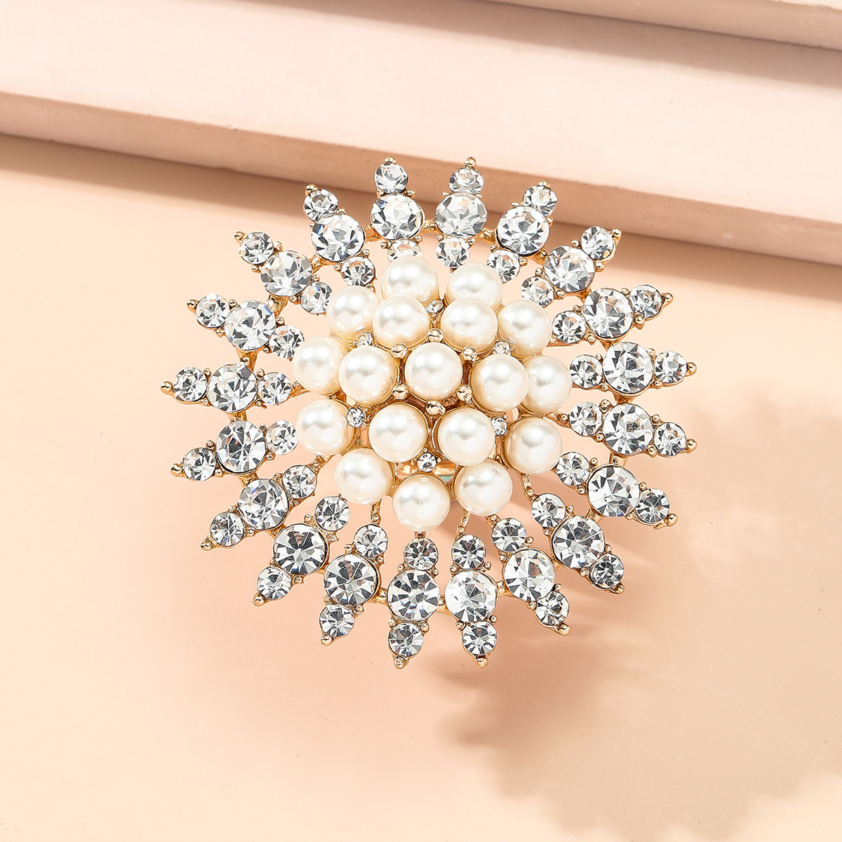 Nicho personalidad exagerada anillo de estilo étnico bohemio moda europea y americana creativa diamante perla anillo ajustable