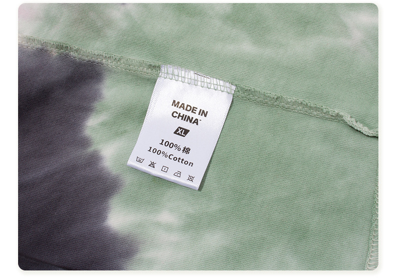 BE menswear | spring/summer European and American hip-hop explosion dyed shoulder short-sleeved dark wind high street loose tide T-shirt 23 Details5.jpg