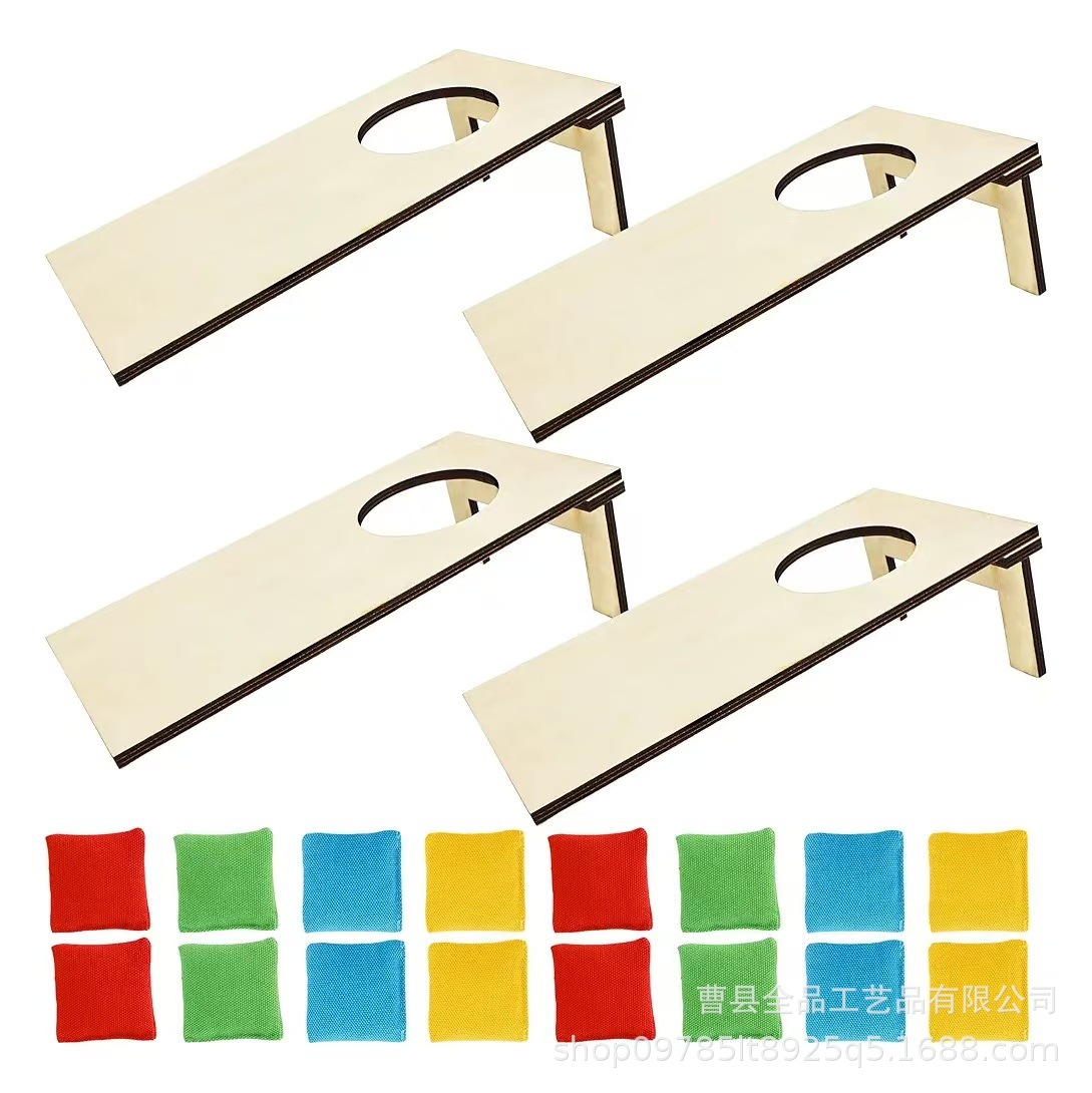 Mini tablero de sacos de arena de madera transfronteriza, tablero de sacos de arena pequeño de escritorio, juego de sacos de arena interactivo entre padres e hijos, juguete educativo