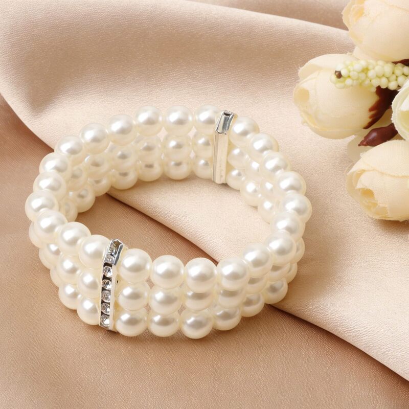 Japanese and Korean Style Retro Imitation Pearl Bracelet for Women, Light Luxury Niche Beaded Jewelry, Round Geometric Accessories Japanese and Korean Style Retro Imitation Pearl Bracelet for Women, Light Luxury Niche Beaded Jewelry, Round Geometric Accessories