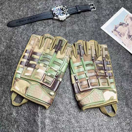 户外运动半指手套男结实透气耐磨防护战术防滑骑行山地公路自行车