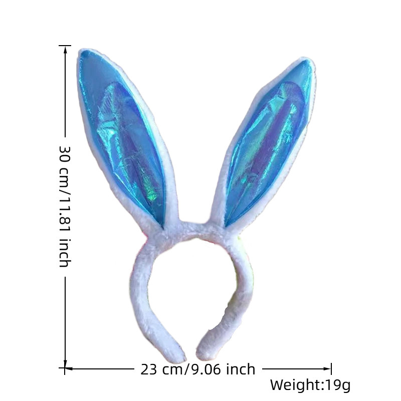 Transfronterizo luminoso conejo oreja banda de cabello adorable peluche banda de cabello oreja banda de cabello accesorios de vestir de fiesta de Pascua