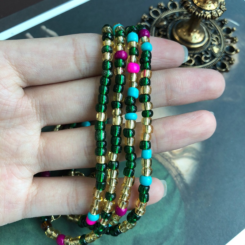 Beaded Design Retro Geometric Artificial Crystal Beaded Women's Necklace
