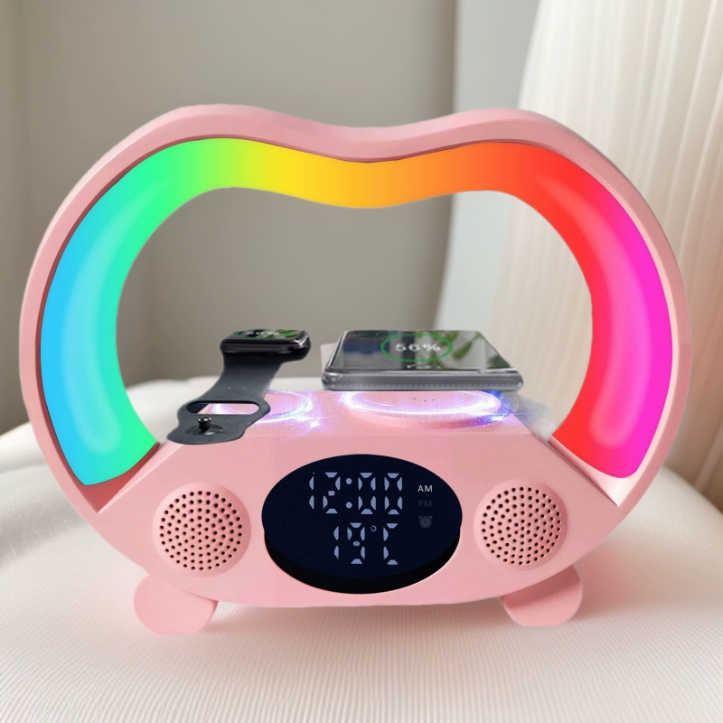 Гостиная Спальня Прикроватные украшения Подарочный ночник может быть беспроводным зарядным будильником для мобильного телефона Bluetooth динамик RGB ночной свет