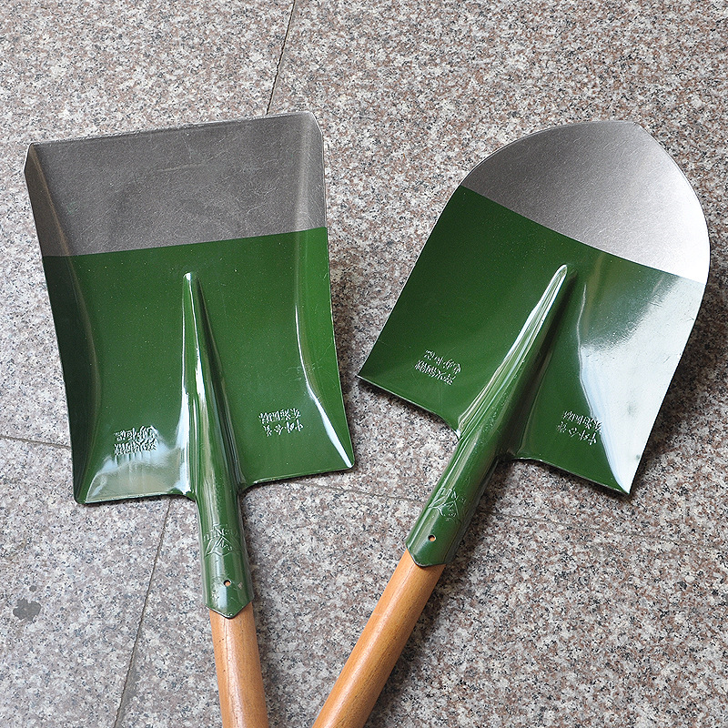 Manganese steel fire shovel integrated forging thickened head pointed flat head stainless steel shovel agricultural emergency flood steel shovel