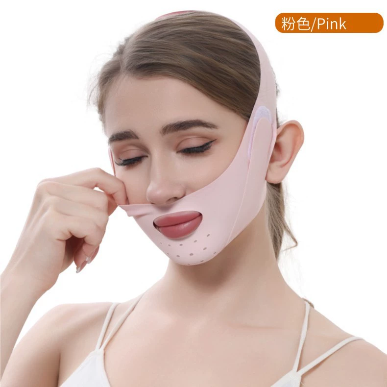 Pulls up night mask, elastic bandage