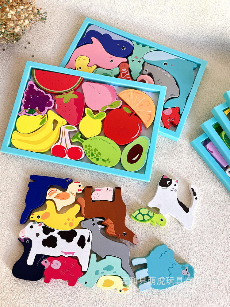 3D rompecabezas tridimensional bloques de construcción educación de la primera infancia inteligencia desarrollo cerebro-Mover juguetes 1-23 años medio niños y niñas bebé