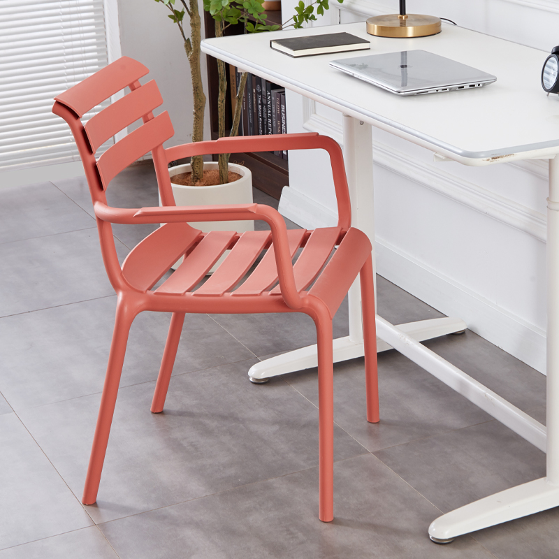 Nordic Dining Chair Outdoor Villa Outdoor Table and Chairs Home Cafe Milk Tea Shop Thickened Leisure Backrest Plastic Chair