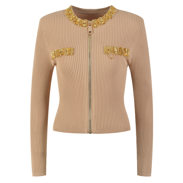 Summer knitted golden fashionable design cardigan