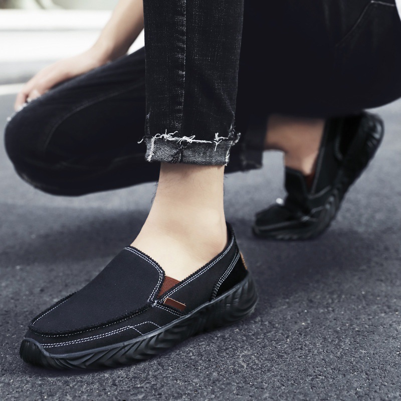 Große Slipper, lässige, trendige Board-Schuhüberzüge aus Segeltuch, faule Füße, ein Fuß, Herrenschuhe, Stoffschuhe_voghion.com