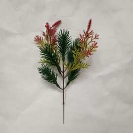 仿真植物仿真松针配件 单支多面立体松针 圣诞树圣诞圈装饰PE松枝