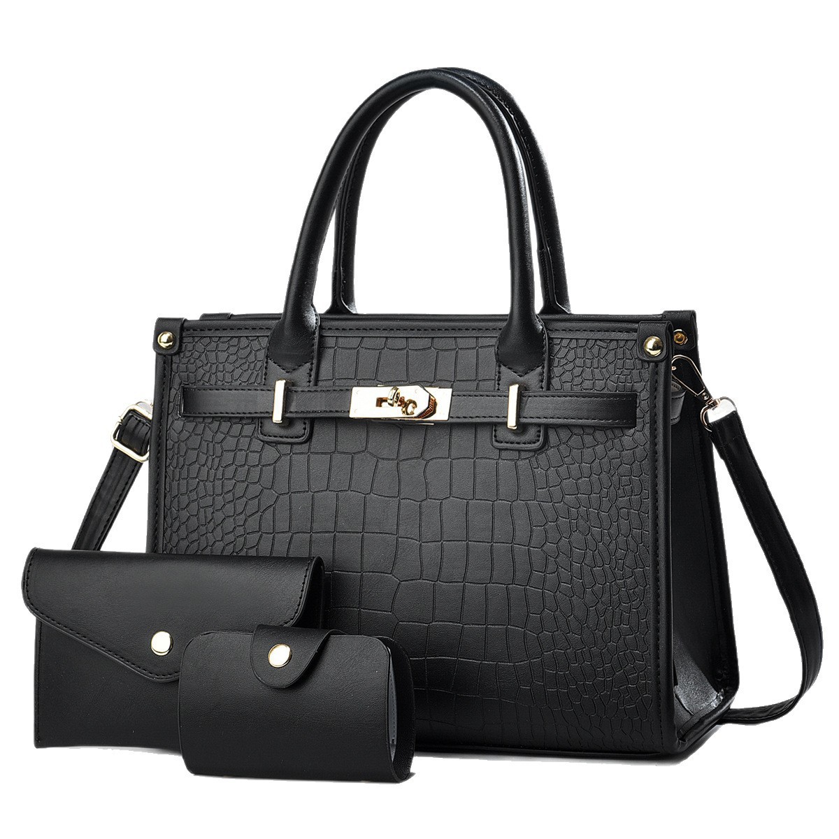 Crocodile Pattern Single Shoulder Large Bag, Fashionable Crossbody Bag, Elegant Middle-Aged Handbag, Birthday Gift, High-Quality Crocodile Pattern
