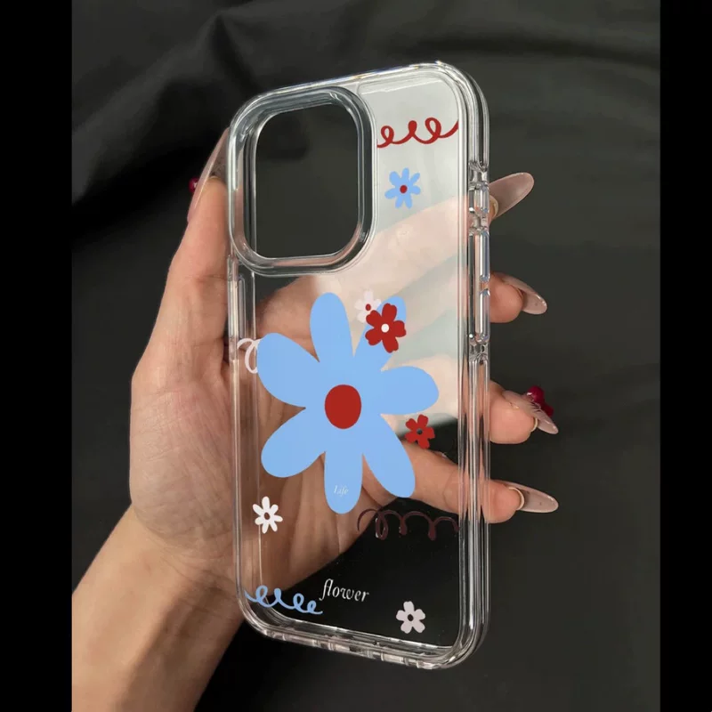 Чехол для телефона с цветочным узором совместимый с Apple, трубка, iPhone 15, iPhone 16 Pro Max