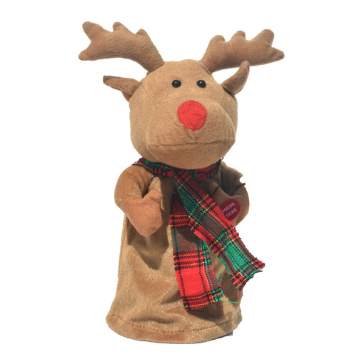 New Model Cross-Border Foreign Trade Rotating Dancing Reindeer Electric Music Santa Claus Figure Ornament Christmas Gift Decoration
