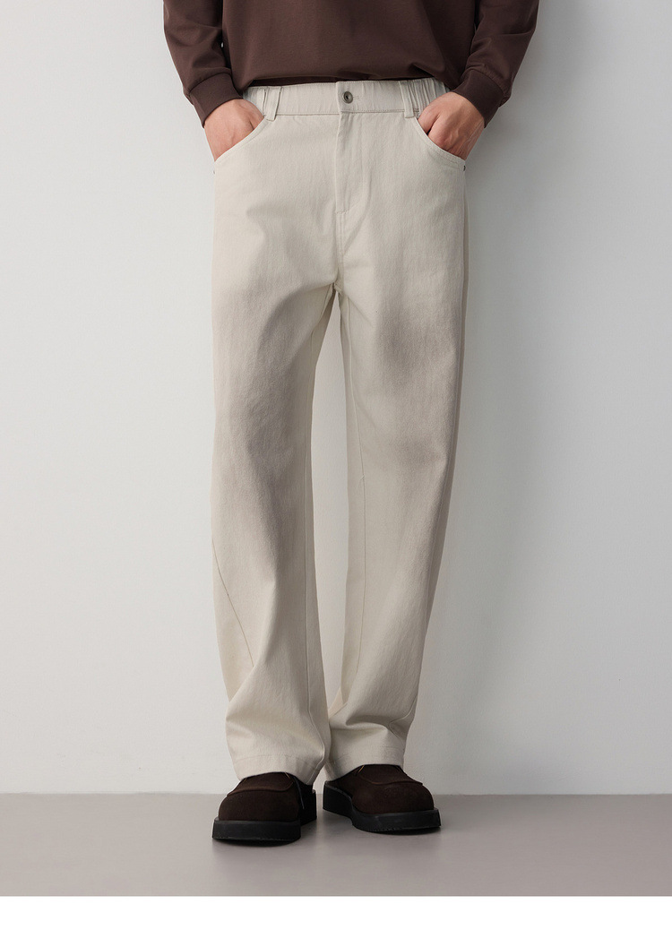 Quần jean nam ống rộng phong cách đường phố, chất liệu cotton, hiệu ứng làm cũ — đen chi tiết 12