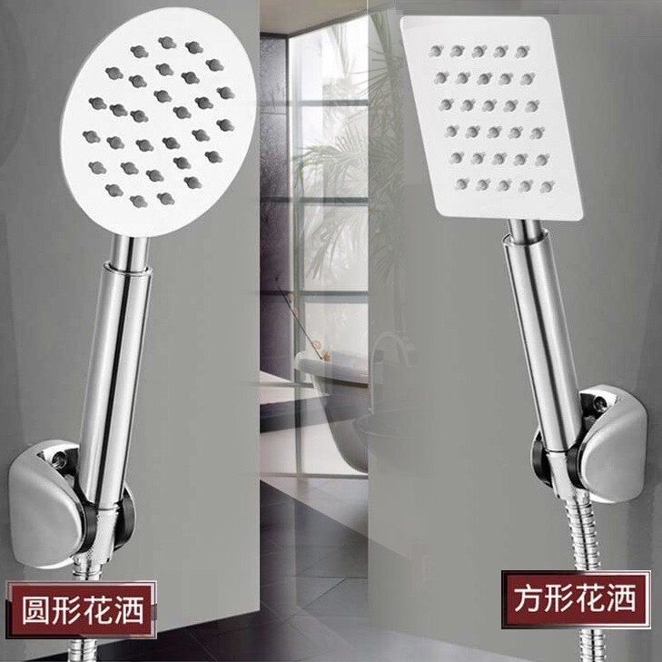 [Factory wholesale] Hand-held stainless steel shower head pressurized water-saving Round Square bathroom shower head