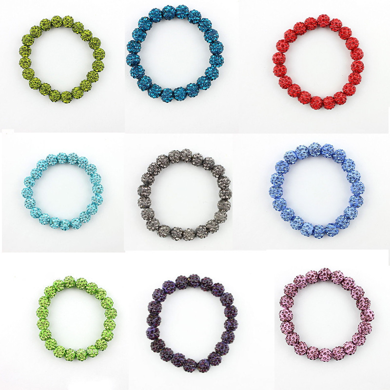 Europe and the United States hot Shambhala beaded bracelet beaded bracelet soft pottery 10mm rhinestone bracelet small jewelry wholesale