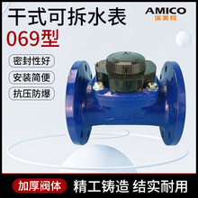 埃美柯069可拆干式冷水表070热水表螺翼式LXLG-E法兰接口水表8寸