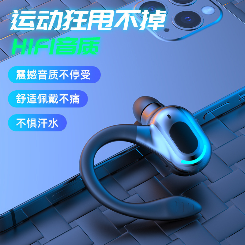 Private Model F8 Bluetooth Headset Single-Ear Over-Ear Running Sports Music Listening Earbuds In-Ear Stereo Cross-Border Hot Sale