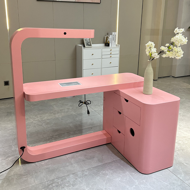 Fabricantes al por mayor mesa de manicuras rosa simple mesa de manicuras de una persona mesa de bordado mesa de manicuras de estudio de manicuras de placa mesa de manicuras