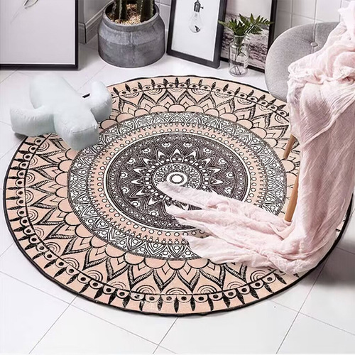 Ethnic style round carpet retro mandala floor mat bohemian bedroom carpet hanging basket mat wholesale