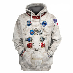 欧米のメンズ3d宇宙服デジタルプリント長袖カップルのシャツの頭と帽子のパーカー秋冬服野球服