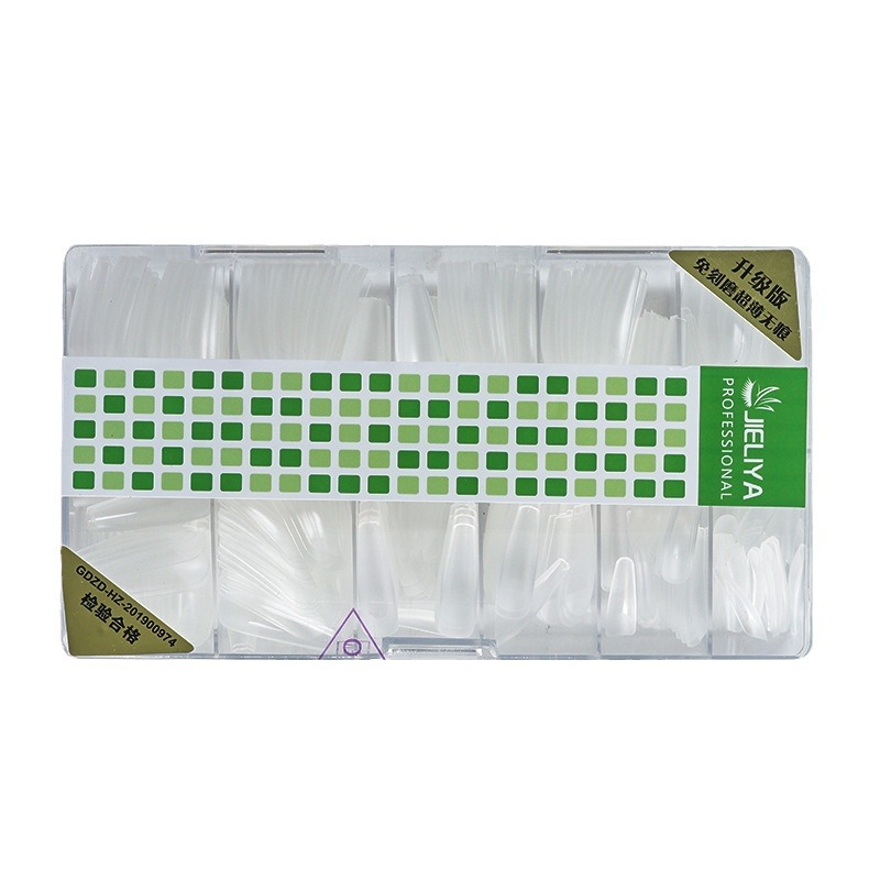 Matte transparent almond fake nails for manicure drop-shaped