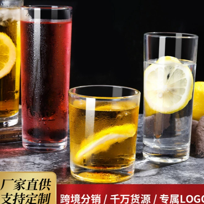 Стакан сока стеклянный прямой обеденный стакан бар однослойная водяная чашка чайный домик бытовой стеклянный прозрачный круглый рот чашка для завтрака