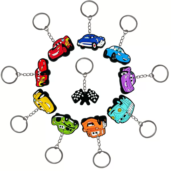 Cars Keychain Accessories Pendant Lightning Mcqueen Racing Pendant Bag Keychain DIY Cross-Border