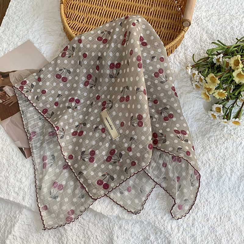 Bufanda de seda, bufanda cuadrada pequeña, protección para el cuello, bufanda pequeña, bolsa de flores de verano, pañuelo en la cabeza, cinturón de recurrencia pastoral, bolsa de cabello atada, bufanda de seda