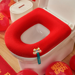 Winter thickened toilet cushion plush warm toilet cover four seasons universal washable toilet cushion cover wedding toilet cover