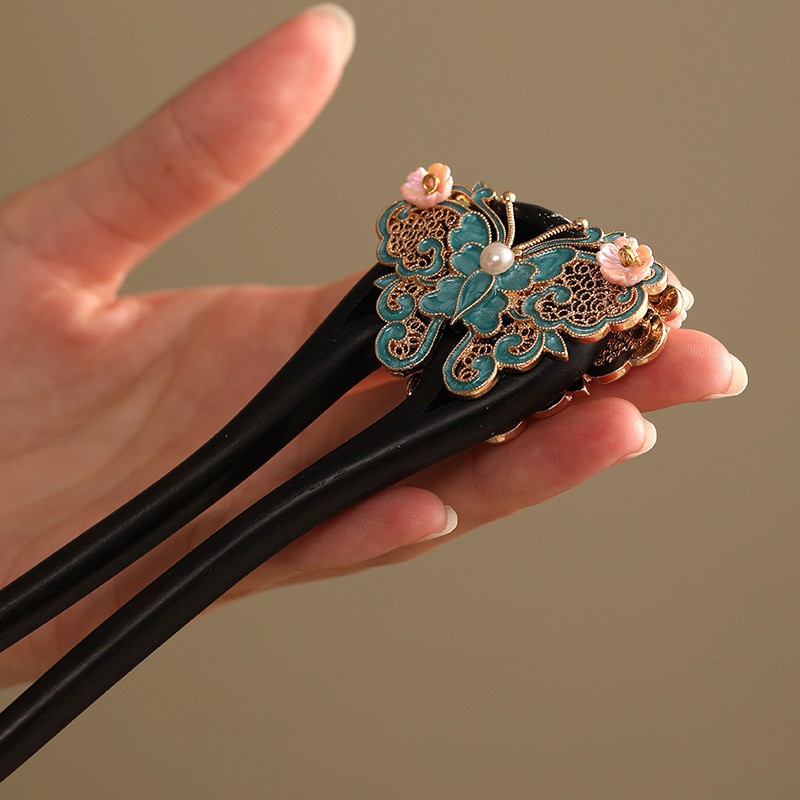 양면 칠보나비 [천연 흑단]