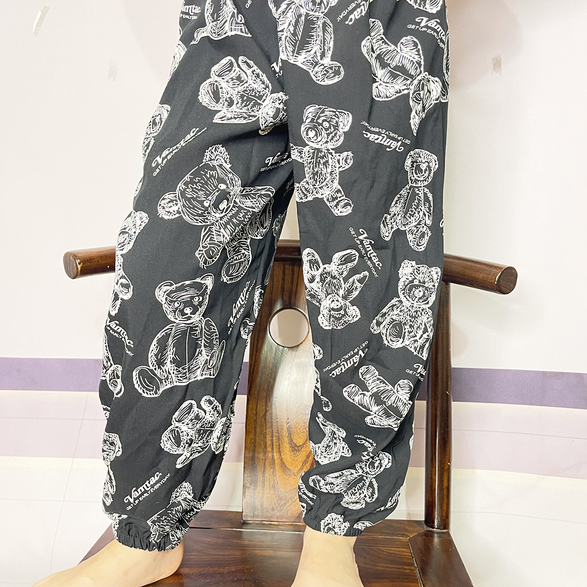 Children's Anti-mosquito Pants Baby's Summer Thin Boys and Girls Summer Dress Large Children's Lantern Long Pants Cotton Silk Pajama Pants Casual