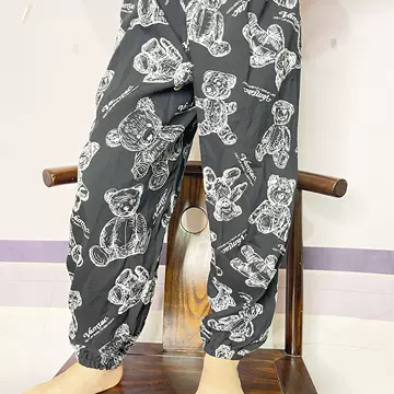 Children's Anti-mosquito Pants Baby's Summer Thin Boys and Girls Summer Dress Large Children's Lantern Long Pants Cotton Silk Pajama Pants Casual