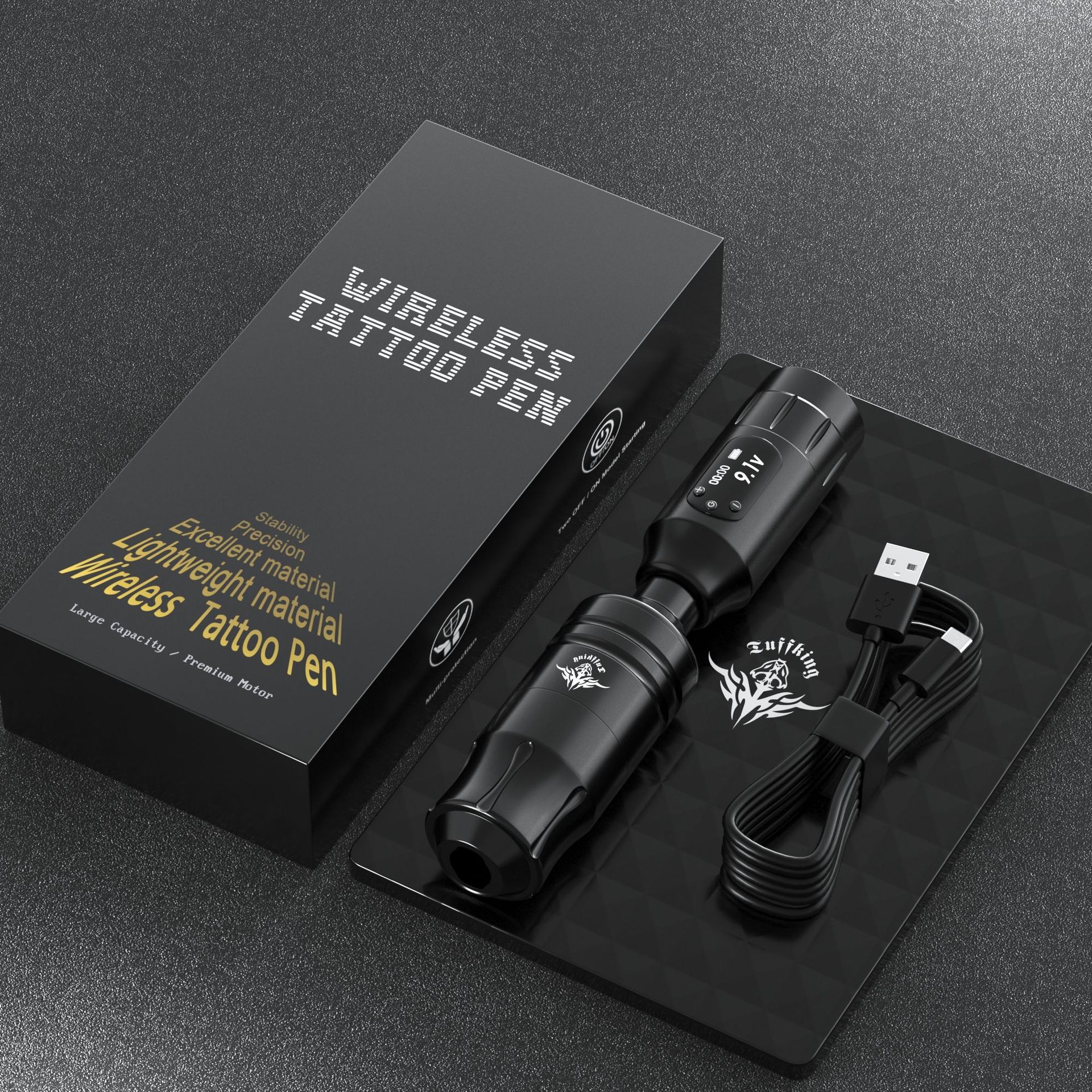 Máquina de tatuaje Tuffking con batería, pluma de tatuaje, equipo de tatuaje de niebla, máquina multifuncional