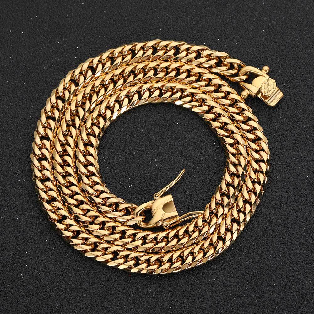 1 Piece Quantity Daily Occasion Stainless Steel Material Hip-hop Solid Color Stainless Steel Plating 18k Gold Plated Men's Necklace