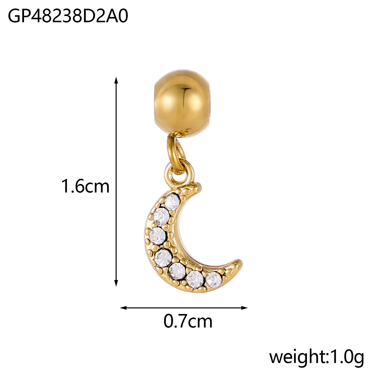 1 Piece Quantity 1 Piece 304 Stainless Steel Moon Pendant