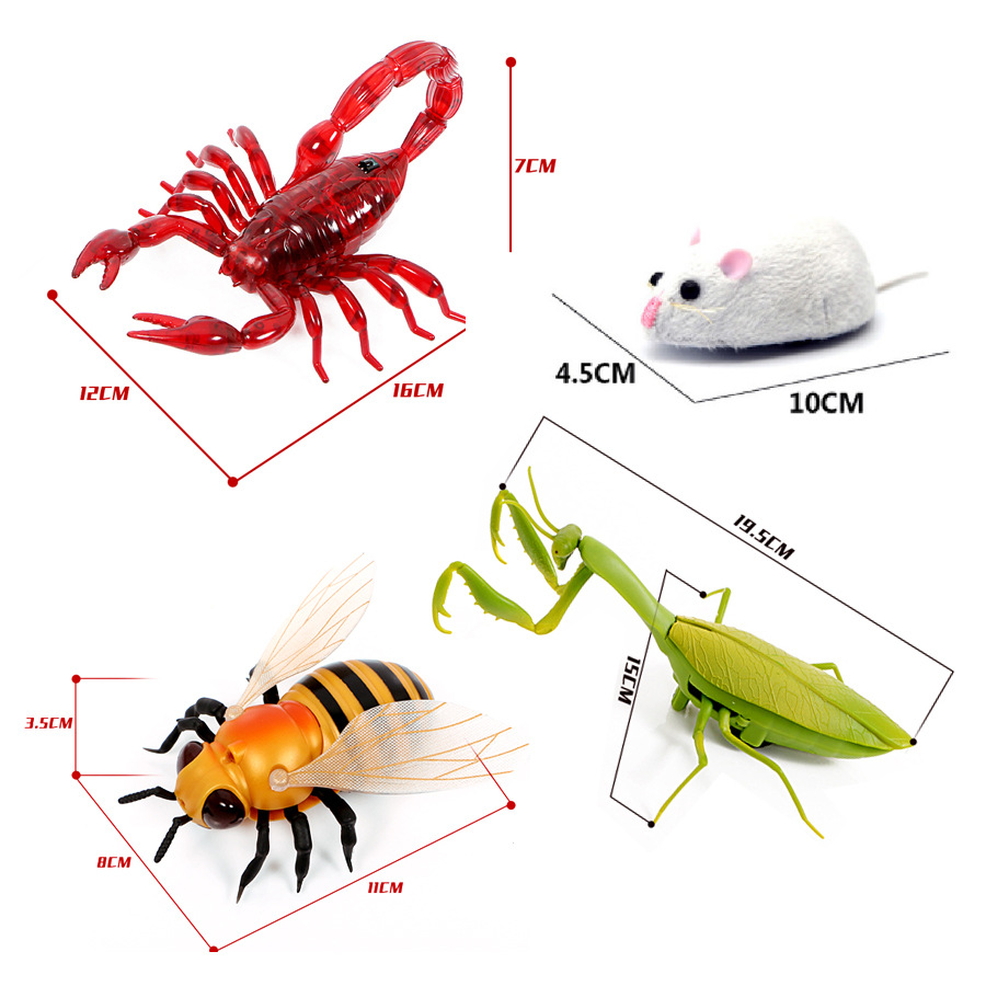 Simulación transfronteriza de infrarrojos eléctrico de control remoto de simulación de juguete de inducción ratón araña Cobra parodia truco de juguete