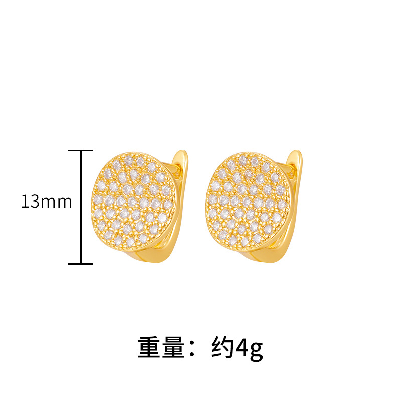 Pendientes de circón estrellado personalidad de la moda todo partido joyería exquisita pendientes redondos geométricos accesorios de las mujeres suministro