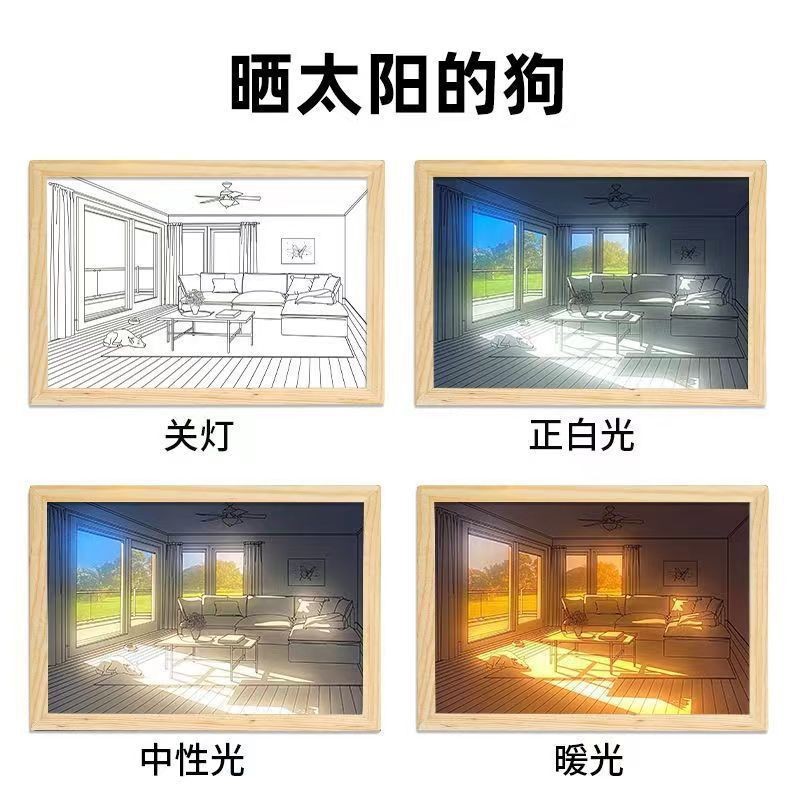 跨境爆款灯光画小夜灯床头装饰台灯氛围摆件创意阳光画桌灯壁画灯详情19