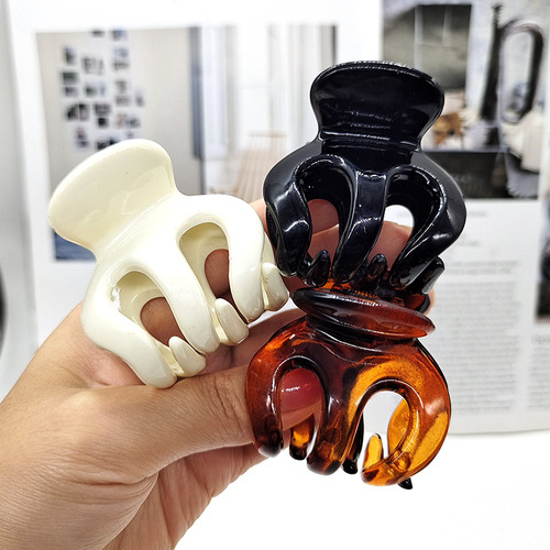 Factory direct sales hair clip fixed artifact anti-collapse back head grabber female Internet celebrity hair accessories large pumpkin high ponytail clip