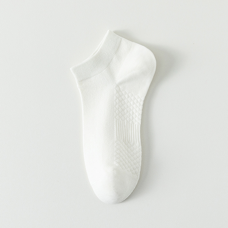 Calcetines de algodón de color sólido, calcetines de barco de verano, calcetines de malla transpirables, calcetines de algodón sin hueso.