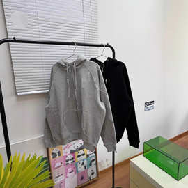 25款秋季海外爆款联名加绒大钩刺绣休闲情侣宽松运动卫衣连帽开衫