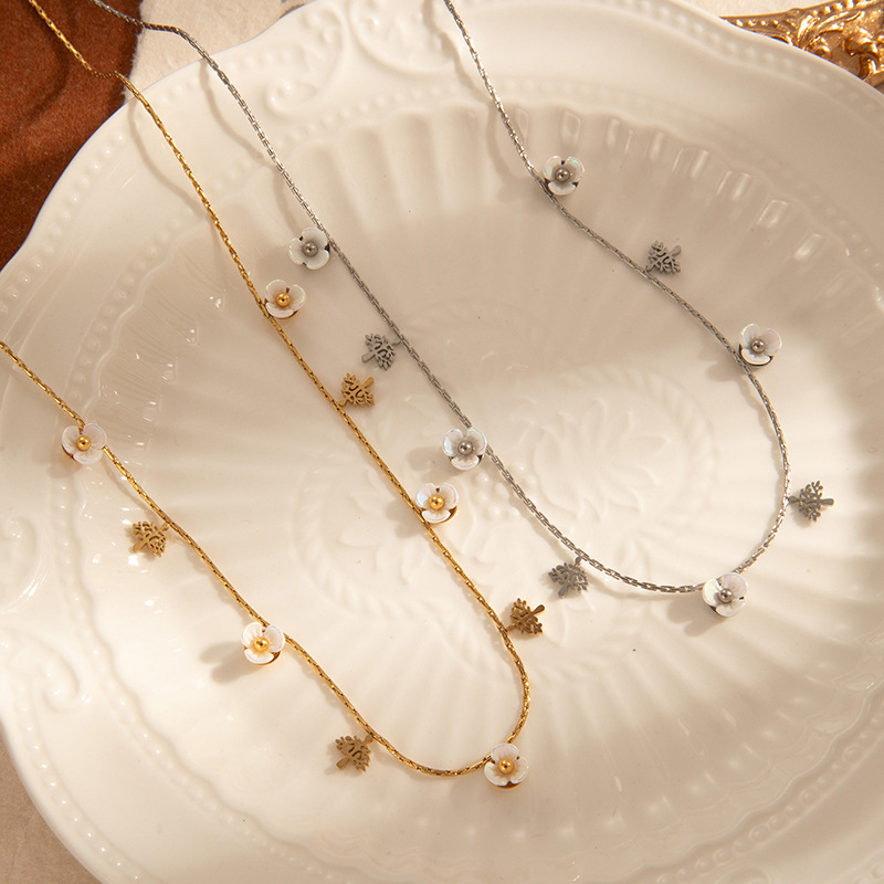 Elegant design fashionable necklace with tassels pearl stainless…